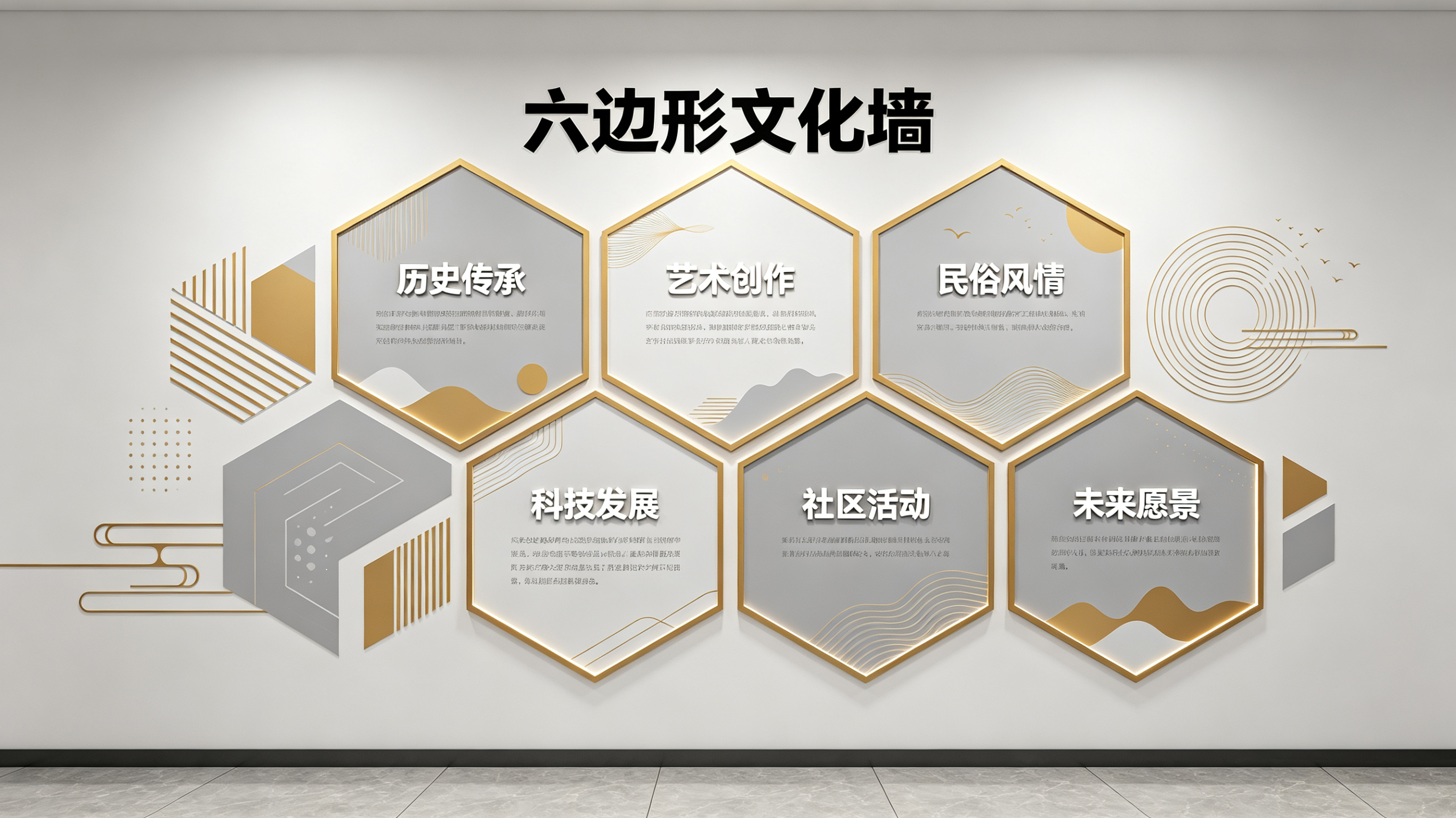 全州县企业文化墙 | 六边形信息美学
